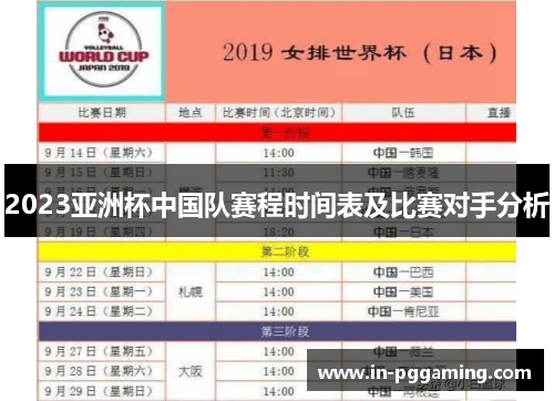 2023亚洲杯中国队赛程时间表及比赛对手分析 2023亚洲杯中国队赛程时间表及比赛对手分析